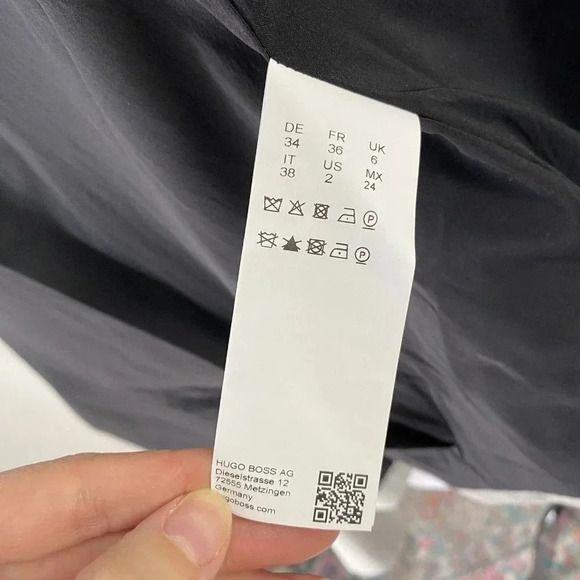 Hugo Boss Jelinita Blazer Black White Full Zip Wool Blend Houndstooth Jacket 2 - Picture 13 of 16